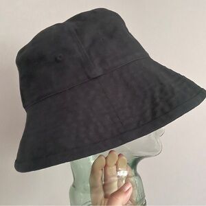 Black 100% Linen Floppy Bucket Hat - Medium / Large, Unisex